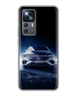 Чехол для Xiaomi 12T с картинкой «Ночной Mercedes EQ»