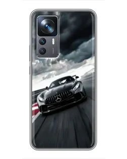Чехол для Xiaomi 12T с картинкой «Гоночный Mercedes AMG»