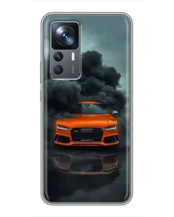 Чохол для Xiaomi 12T з картинкою «Audi у хмарах диму»