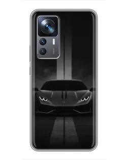 Чехол для Xiaomi 12T с картинкой «Lamborghini симметрия дорог»