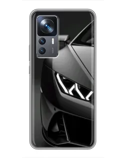 Чехол для Xiaomi 12T с картинкой «Lamborghini фары детализация»