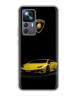 Чехол для Xiaomi 12T с картинкой «Lamborghini желтый акцент»