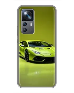 Чехол для Xiaomi 12T с картинкой «Салатовый Lamborghini Huracan»