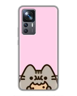 Чехол для Xiaomi 12T с картинкой «Pusheen и печенье»