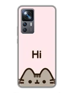 Чохол для Xiaomi 12T з картинкою «Пушин каже Hi»