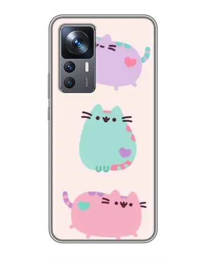 Чохол для Xiaomi 12T з картинкою «Pusheen тріо» Чохол для Xiaomi 12T з картинкою «Pusheen тріо»