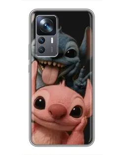 Чехол для Xiaomi 12T с картинкой «Стич и Ангел»