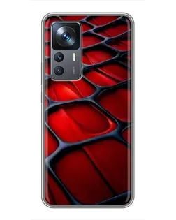 Чохол для Xiaomi 12T з картинкою «Червона глянцева сітка»