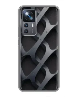 Чохол для Xiaomi 12T з картинкою «Об'ємне сіре плетіння»