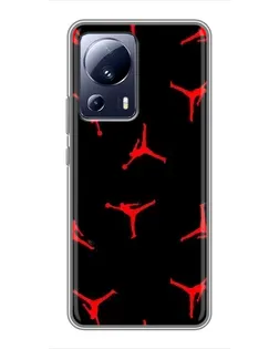 Чехол для Xiaomi 13 Lite с картинкой «Jordan Red Pattern»