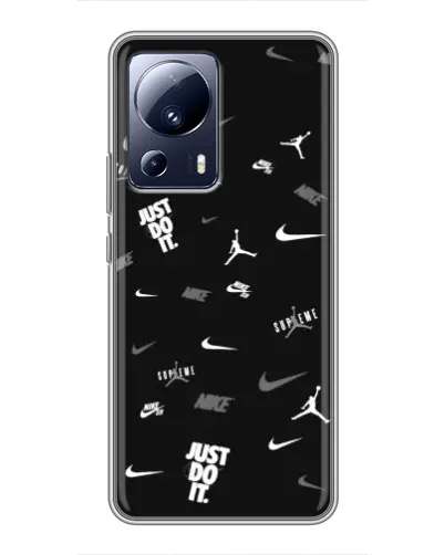 Чехол для Xiaomi 13 Lite с картинкой «Nike Black Pattern» Чехол для Xiaomi 13 Lite с картинкой «Nike Black Pattern»