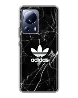 Чехол для Xiaomi 13 Lite с картинкой «Белый мрамор Adidas»