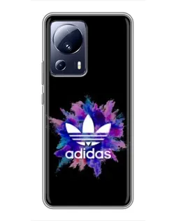 Чехол для Xiaomi 13 Lite с картинкой «Взрыв красок Adidas»
