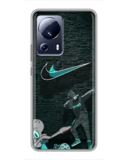 Чехол для Xiaomi 13 Lite с картинкой «Спортивный арт Nike»