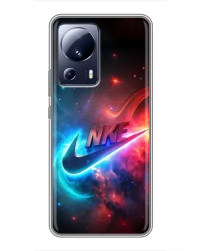 Чехол для Xiaomi 13 Lite с картинкой «Огненный логотип Nike»