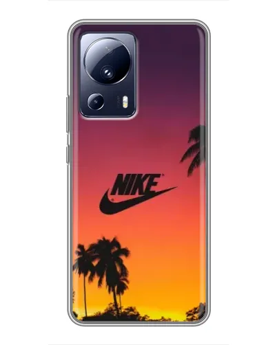Чехол для Xiaomi 13 Lite с картинкой «Nike на закате солнца»