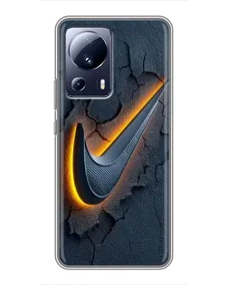Чехол для Xiaomi 13 Lite с картинкой «Объемный логотип Найк»