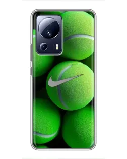 Чехол для Xiaomi 13 Lite с картинкой «Теннисные мячи Найк»