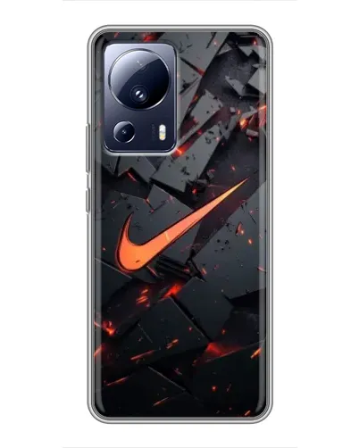 Чехол для Xiaomi 13 Lite с картинкой «Nike — эффект разломов»