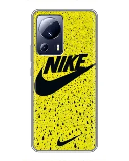 Чехол для Xiaomi 13 Lite с картинкой «Желтый текстурный Nike»