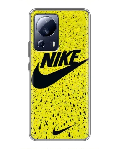 Чехол для Xiaomi 13 Lite с картинкой «Желтый текстурный Nike»