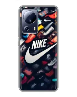 Чехол для Xiaomi 13 Lite с картинкой «Коллекция кроссовок Nike»