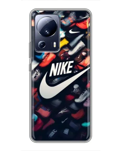 Чехол для Xiaomi 13 Lite с картинкой «Коллекция кроссовок Nike»