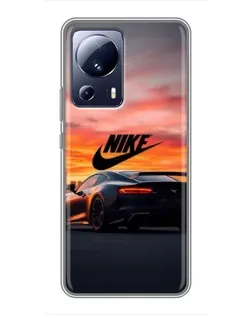 Чехол для Xiaomi 13 Lite с картинкой «Nike и суперкар»
