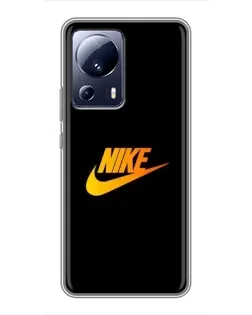 Чехол для Xiaomi 13 Lite с картинкой «Золотой логотип Nike»