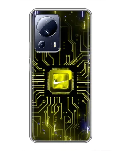 Чехол для Xiaomi 13 Lite с картинкой «Nike — золотая искра»