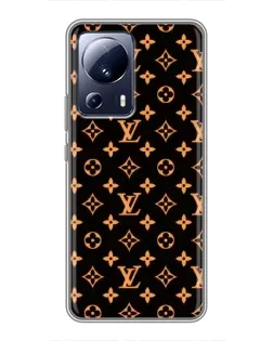 Чехол для Xiaomi 13 Lite с картинкой «Золотая монограмма LV»