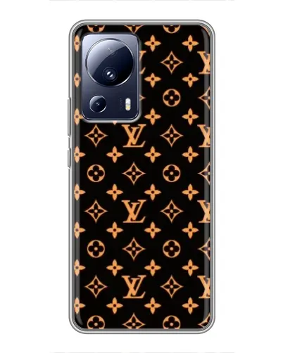 Чехол для Xiaomi 13 Lite с картинкой «Золотая монограмма LV»
