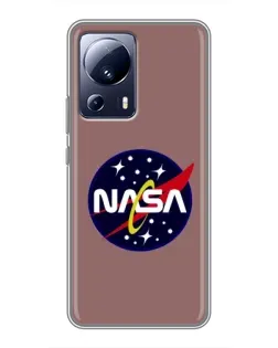Чехол для Xiaomi 13 Lite с картинкой «NASA — ретро космос»