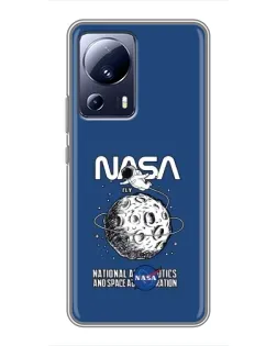 Чехол для Xiaomi 13 Lite с картинкой «NASA — лунная миссия»