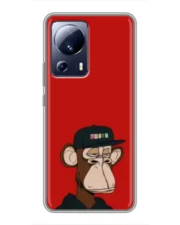 Чехол для Xiaomi 13 Lite с картинкой «Bored Ape — красный фон» Чехол для Xiaomi 13 Lite с картинкой «Bored Ape — красный фон»