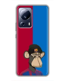 Чехол для Xiaomi 13 Lite с картинкой «Bored Ape — фанат Барсы» Чехол для Xiaomi 13 Lite с картинкой «Bored Ape — фанат Барсы»