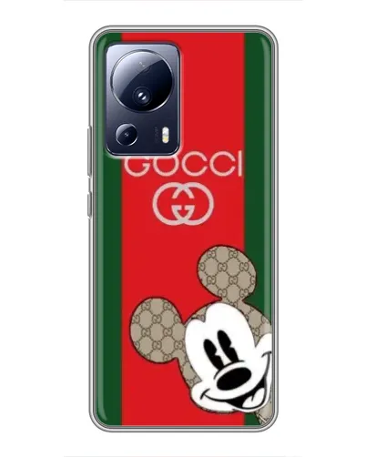 Чехол для Xiaomi 13 Lite с картинкой «Gucci — полосы и Микки»