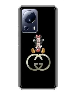 Чехол для Xiaomi 13 Lite с картинкой «Минни Маус на лого»