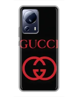 Чехол для Xiaomi 13 Lite с картинкой «Gucci — красный логотип»