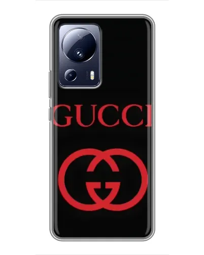 Чехол для Xiaomi 13 Lite с картинкой «Gucci — красный логотип»