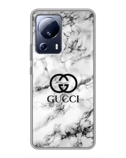 Чехол для Xiaomi 13 Lite с картинкой «Gucci — мраморный шик»