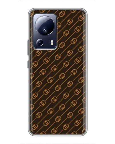 Чехол для Xiaomi 13 Lite с картинкой «Gucci — золотые диагонали»