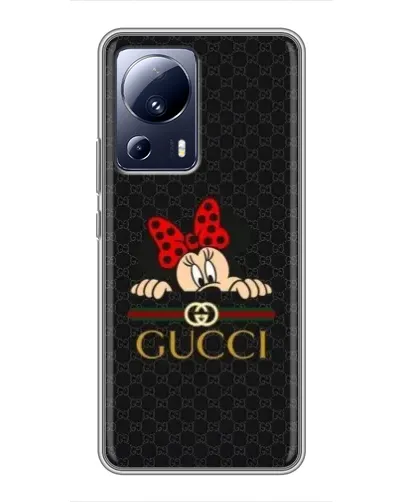 Чехол для Xiaomi 13 Lite с картинкой «Минни Маус Gucci — черный»