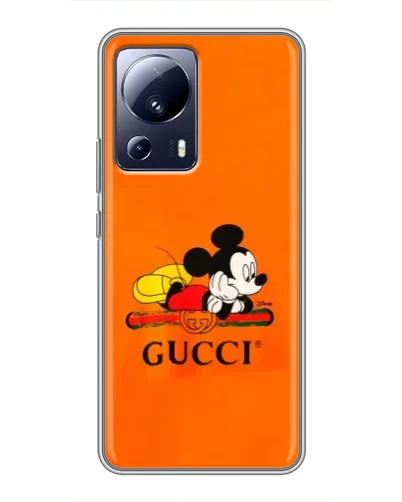 Чехол для Xiaomi 13 Lite с картинкой «Микки Маус Gucci — оранж»