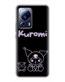 Чехол для Xiaomi 13 Lite с картинкой «Kuromi — черный минимализм»