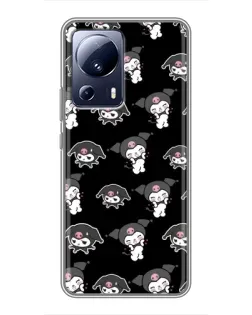 Чехол для Xiaomi 13 Lite с картинкой «Черный паттерн Kuromi»