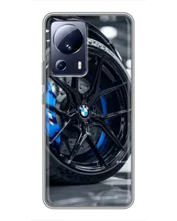 Чехол для Xiaomi 13 Lite с картинкой «Колесо BMW вблизи»