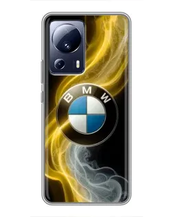 Чехол для Xiaomi 13 Lite с картинкой «Золотистый дым BMW»
