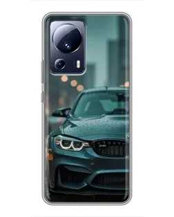 Чехол для Xiaomi 13 Lite с картинкой «BMW в огнях города»