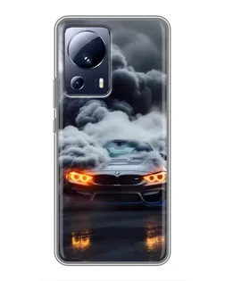 Чехол для Xiaomi 13 Lite с картинкой «BMW в дыму»